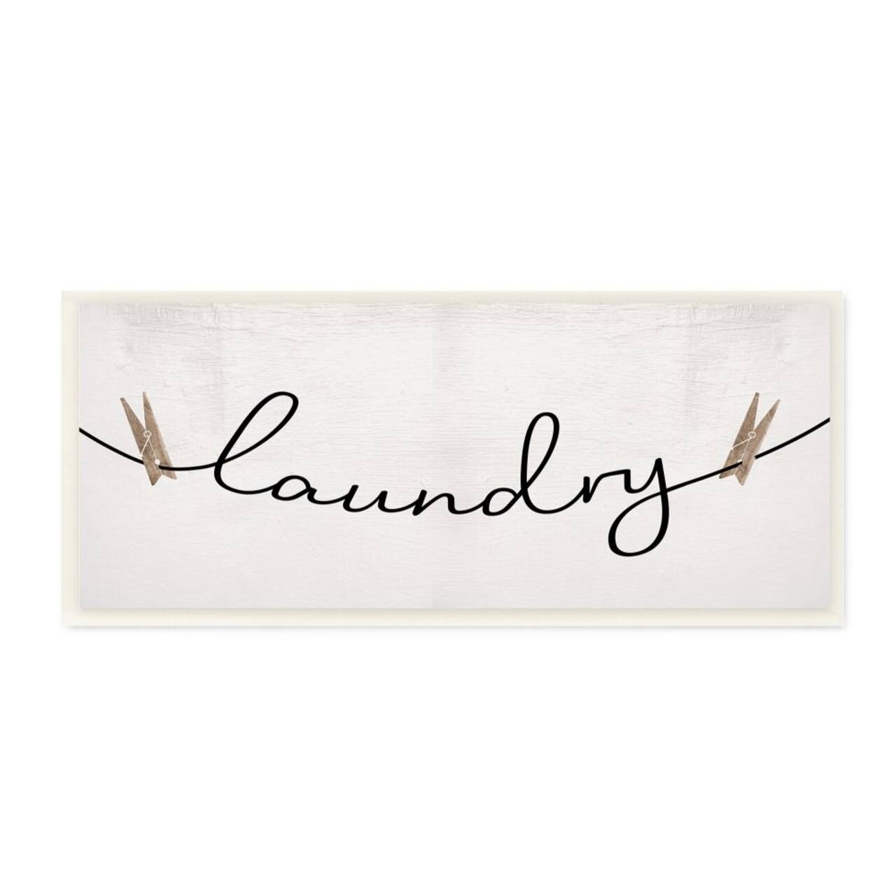 Stupell Industries Clothespins on the Laundry Line Typography Wood Wall Plaque